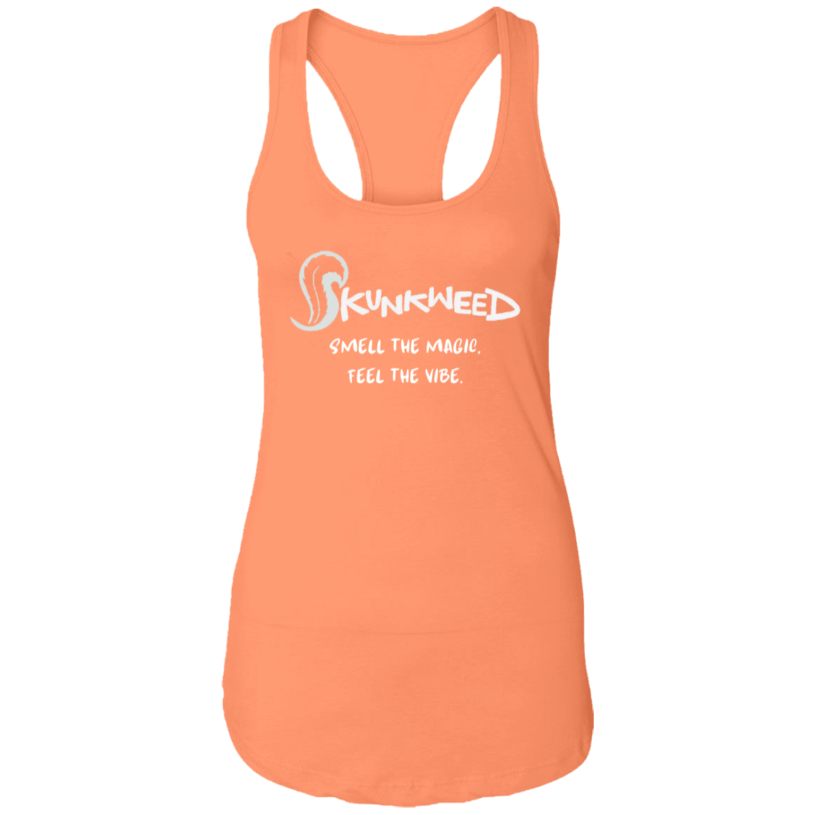 Lady's Tank Smell the Magic in White Print