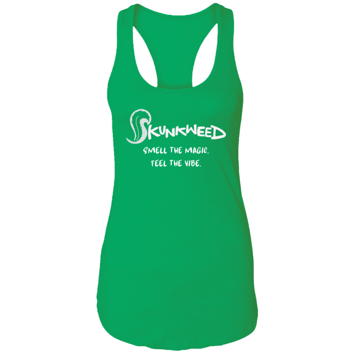 Lady's Tank Smell the Magic in White Print