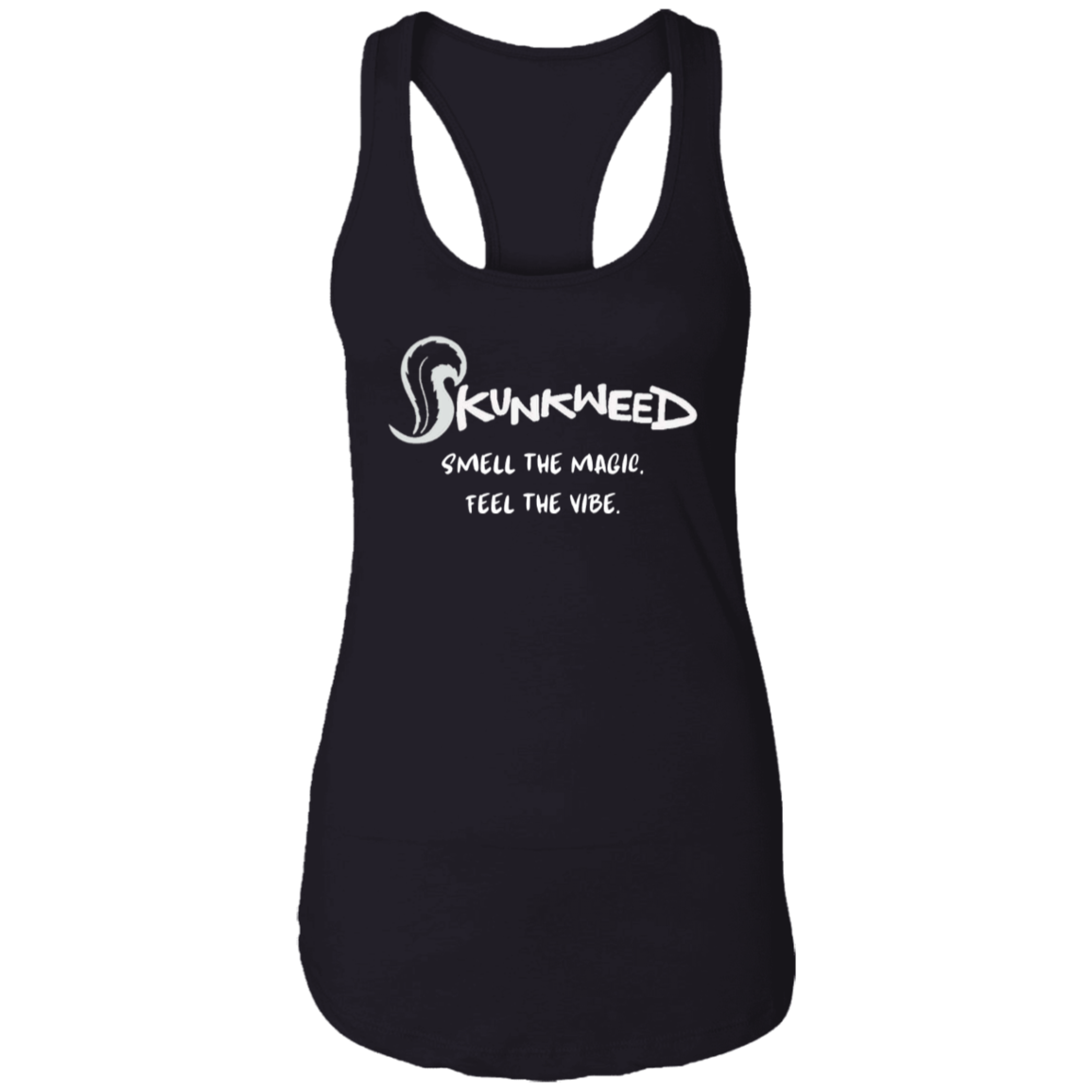 Lady's Tank Smell the Magic in White Print