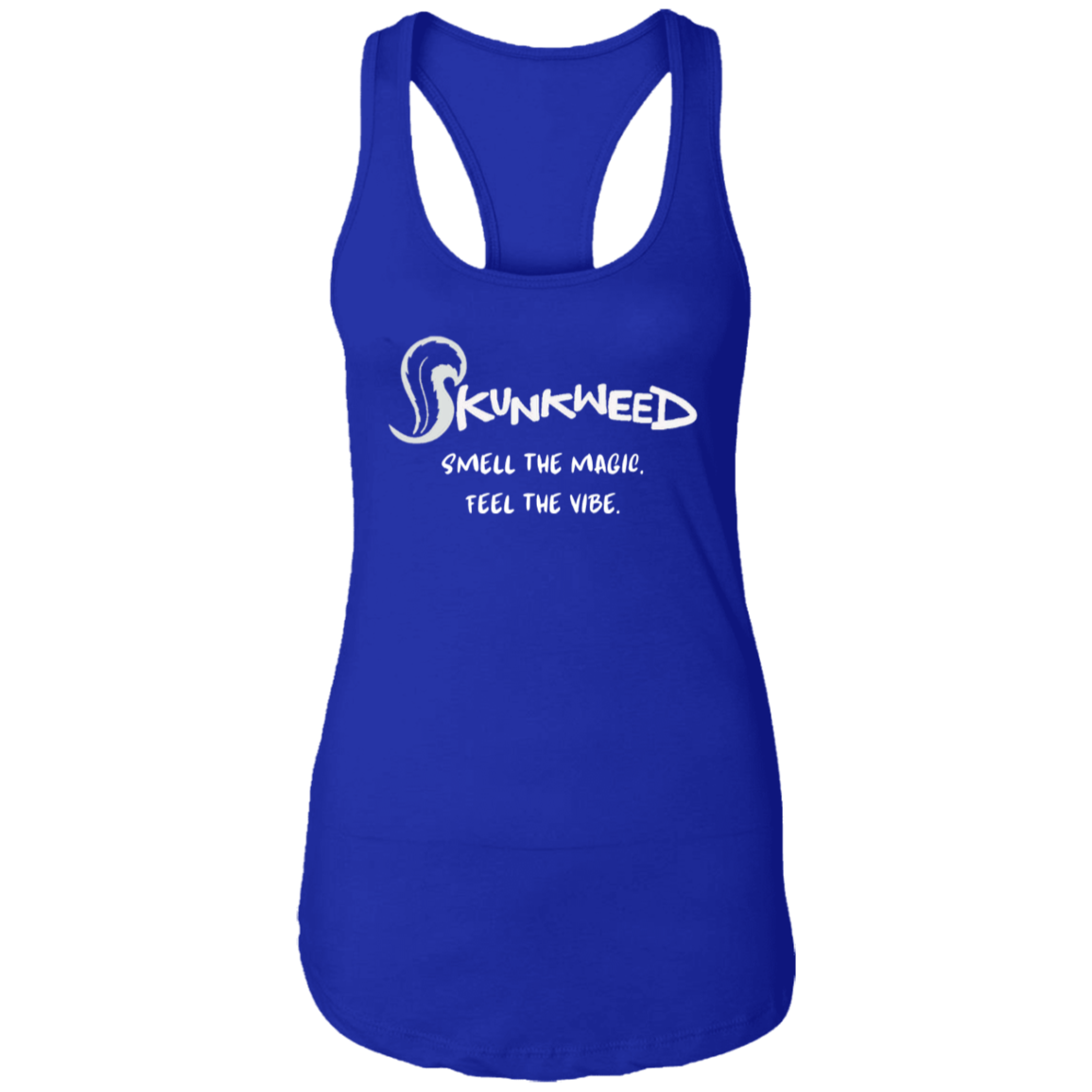 Lady's Tank Smell the Magic in White Print