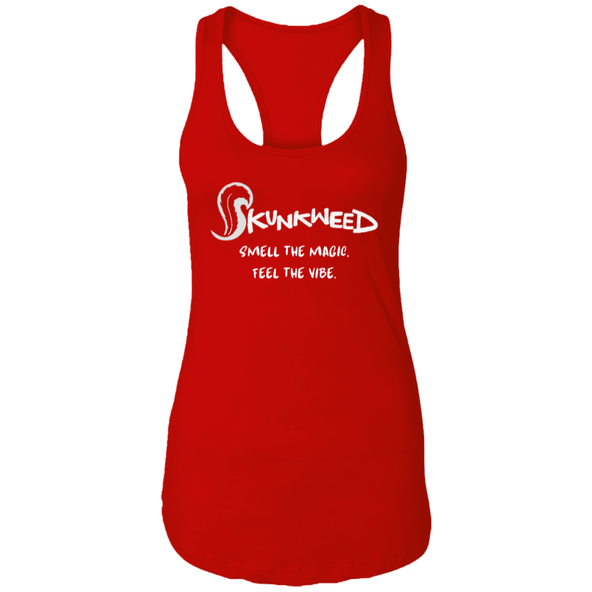 Lady's Tank Smell the Magic in White Print