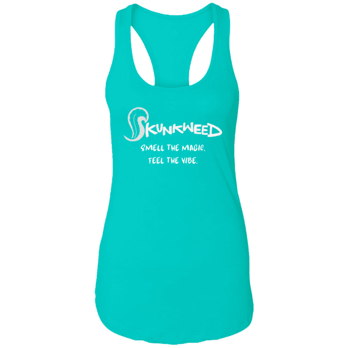 Lady's Tank Smell the Magic in White Print